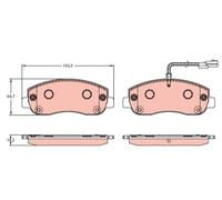 TRW COTEC Brake Pad Set GDB1910 - incl. Wear Warning Contact - for Renault Master 3, Nissan NV400