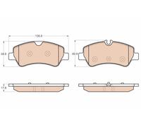 TRW GDB1968 Brake Pad Set of 4 Compatible for Ford Transit Custom V362 Van (FY, FZ) 2012 - Rear Axle and Other Vehicles