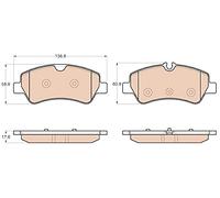TRW GDB1968 Brake Pad Set of 4 Compatible for Ford Transit Custom V362 Van (FY, FZ) 2012 - Rear Axle and Other Vehicles