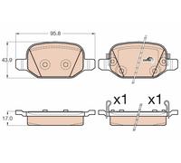 TRW Brake Pad Set GDB2002 - Disc Brake for FIAT 500L 1.6 (2012-2018)