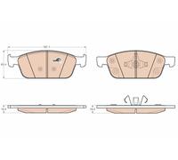 TRW GDB2009 Front Brake Pads For Ford Focus Sedan 1.6 70kW 95cv TDC 2010