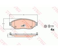 Brake Pad Set, disc brake TRW GDB2096 for OPEL VIVARO B Bus (X82) 1.6 2014-2019