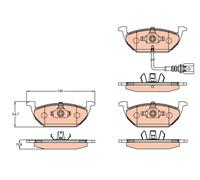 TRW GDB2108 Brake Pads With Wear Indicator For Audi A2 Front Axle 256mm Disc