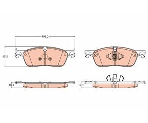 TRW GDB2119 Front Brake Pads For Jaguar E-PACE 2017- 2.0 221kW 300CV Twin Turbo