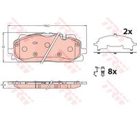 TRW GDB2190 Brake Pad Set, disc brake for AUDI,VW