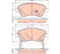 TRW Disc Brake Pad Set GDB3481 - Front for Toyota Auris E15 (1NR-FE, 2ZR-FAE, 2ZR-FE)