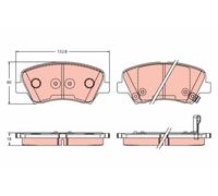 TRW GDB3552 Front Brake Pads For Hyundai Veloster 2011- 1.6L 103kW 140hp