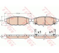 TRW Brake Pad Set GDB3568 – Disc Brake for Subaru, Toyota (BRZ, Outback, Forester, Legacy V)