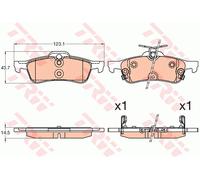 Brake pads GDB3588 TRW for HONDA CIVIC IX CIVIC IX Tourer