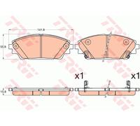 TRW GDB3592 Brake Pad Set of 4 Compatible for Mazda 3 (BM, BN) 2013-2019 Front Axle and Other Vehicles