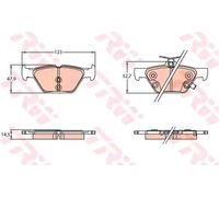 Brake pads GDB3639 TRW for SUBARU OUTBACK LEGACY VI LEVORG IMPREZA Hatchback XV