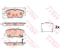 Fits TRW GDB3646 Brake Pad Set, disc brake OE REPLACEMENT TOP QUALITY