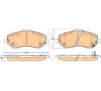 TRW GDB4605 Brake Pad Set, disc brake for CHRYSLER,DODGE,FIAT,JEEP