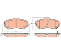 TRW GDB4605 Brake Pad Set, disc brake for CHRYSLER,DODGE,FIAT,JEEP