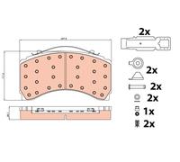 TRW GDB5116 Brake Pad Set, disc brake for MAN,MERCEDES-BENZ