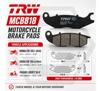 Trw Mcb818 Brake Pads Silver