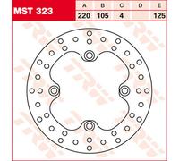 TRW Lucas Brake disc MST323, rigid