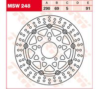 Motorcycle Brake Disc 290mm MSW248 TRW Set Genuine Top Quality Guaranteed New