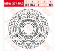 Front Brake Disc TRW MSW 274 RAC Kawasaki ER-6 650 F ABS (EX650C) 2011