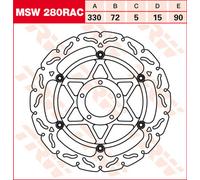 TRW Lucas Brake disc MSW280RAC, floating