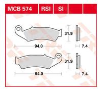 TRW Brake Pads Standard MCB574 Fits Honda CR 125 1987-1994
