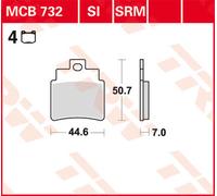Trw Allround Standard Kymco Kxr 250 2x4 Mongoose 05 Organic Rear Brake Pads Black