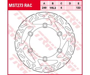 TRW Lucas MST273RAC brake disc rigid