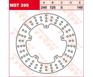 TRW Lucas MST395 brake disc rigid
