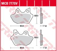 TRW Lucas Sintered lining MCB777SV