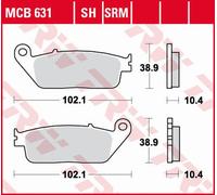 TRW LUCAS ZF BRAKE PADS KH196 SINTER YAMAHA RA 125/400 X-MAX '17-, YP 125/250 X-