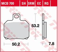 TRW LUCAS ZF BRAKE PADS KH266 ECO ORGANIC DERBI GPR 50 '03-'16, SENDA 50 '07-'17