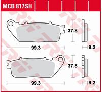 TRW LUCAS ZF BRAKE PADS KH488 SINTER STREET HONDA VFR 800F '14-, VFR 800X CROSSR