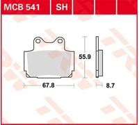 Trw Allround Standard Yamaha Fzr 250 87 Organic Rear Brake Pads Black