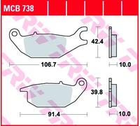 Trw Mcb738 Brake Pads Silver