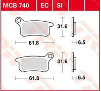 Trw Ec-organic Offroad Husqvarna Cr 65 12 Front Brake Pads Black