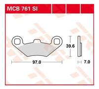 TRW Brake Pads MCB761SI Sintered Offroad Fits Polaris ATP 330 4x4 05 Black