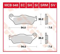 Trw Performance Offroad Aprilia Mx 125 04 Sintered Front Brake Pads Black