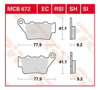 Brake pads MCB672RSI TRW