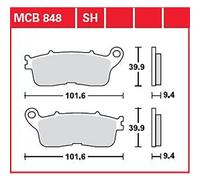 Trw Performance Street & Road Tracks Honda Vfr 1200 Fd Dct 14 Sintered Rear Brake Pads