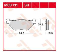 Trw Performance Street & Road Tracks Yamaha Fjr 1300 01 Sintered Rear Brake Pads