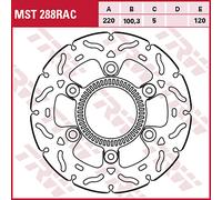 TRW Racing brake discs, rear, with ABE REAR, MST288RAC FIXED
