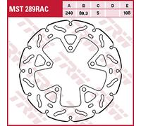 TRW Racing brake discs, rear, with ABE REAR, MST289RAC FIXED