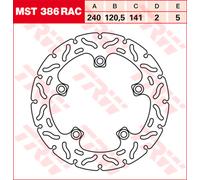 TRW Racing brake discs, rear, with ABE REAR, MST386RAC FIXED