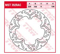 TRW Racing brake discs, rear, with ABE REAR, MST392RAC FIXED
