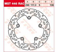 TRW Racing brake discs, rear, with ABE REAR, MST446RAC FIXED