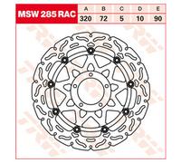 TRW Racing front brake discs, with ABE