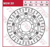 TRW Racing front brake discs, with ABE FRONT, MSW201 FLOATING