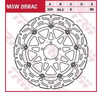 TRW Racing front brake discs, with ABE FRONT, MSW205RAC FLOAT.
