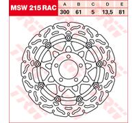 TRW Racing front brake discs, with ABE FRONT, MSW215RAC FLOATING