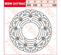 TRW Racing front brake discs, with ABE FRONT, MSW247RAC FLOATING